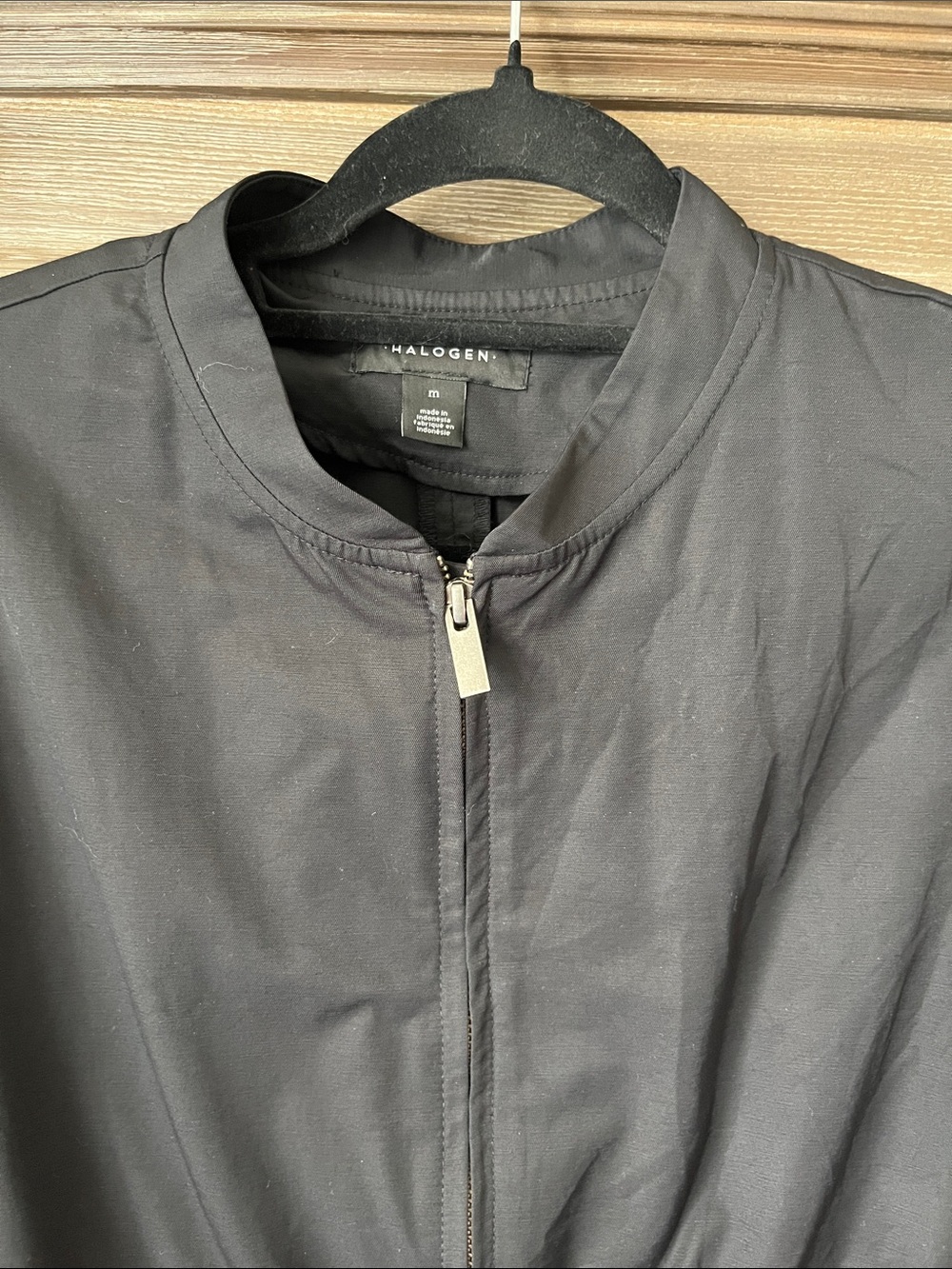 Halogen Black Ruffle-Trim Utility Jacket - Picture 3 of 11